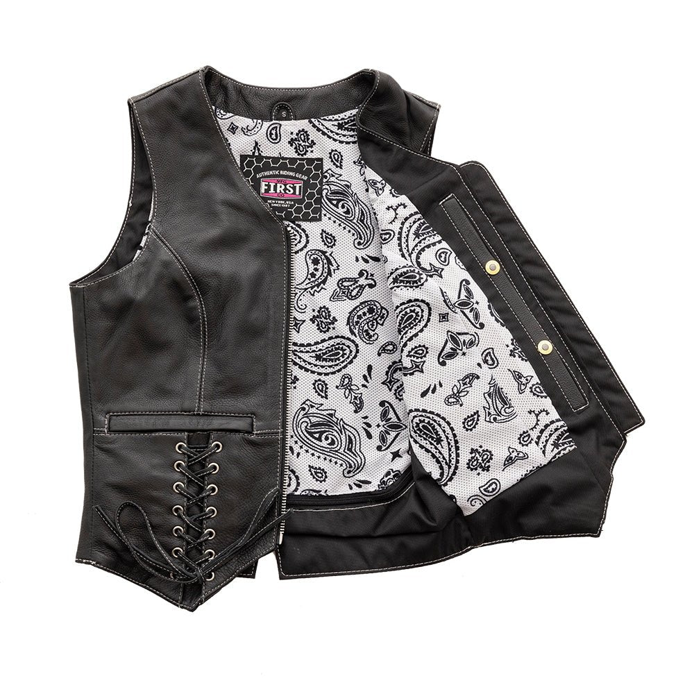 Love Lace Women's Motorcycle Leather Vest - Image 5
