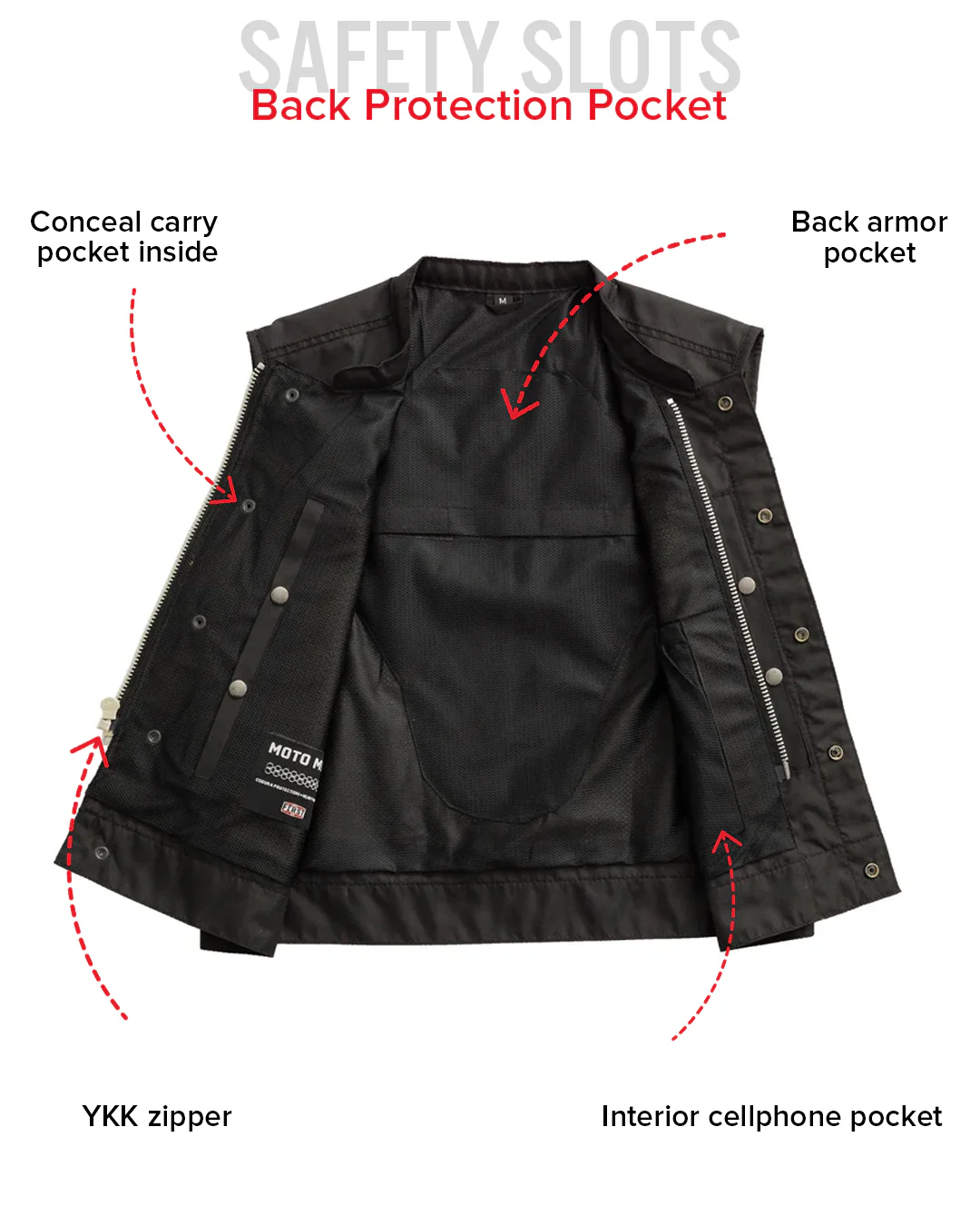 Lowrider Moto Mesh Men's Motorcycle Vest - Image 34