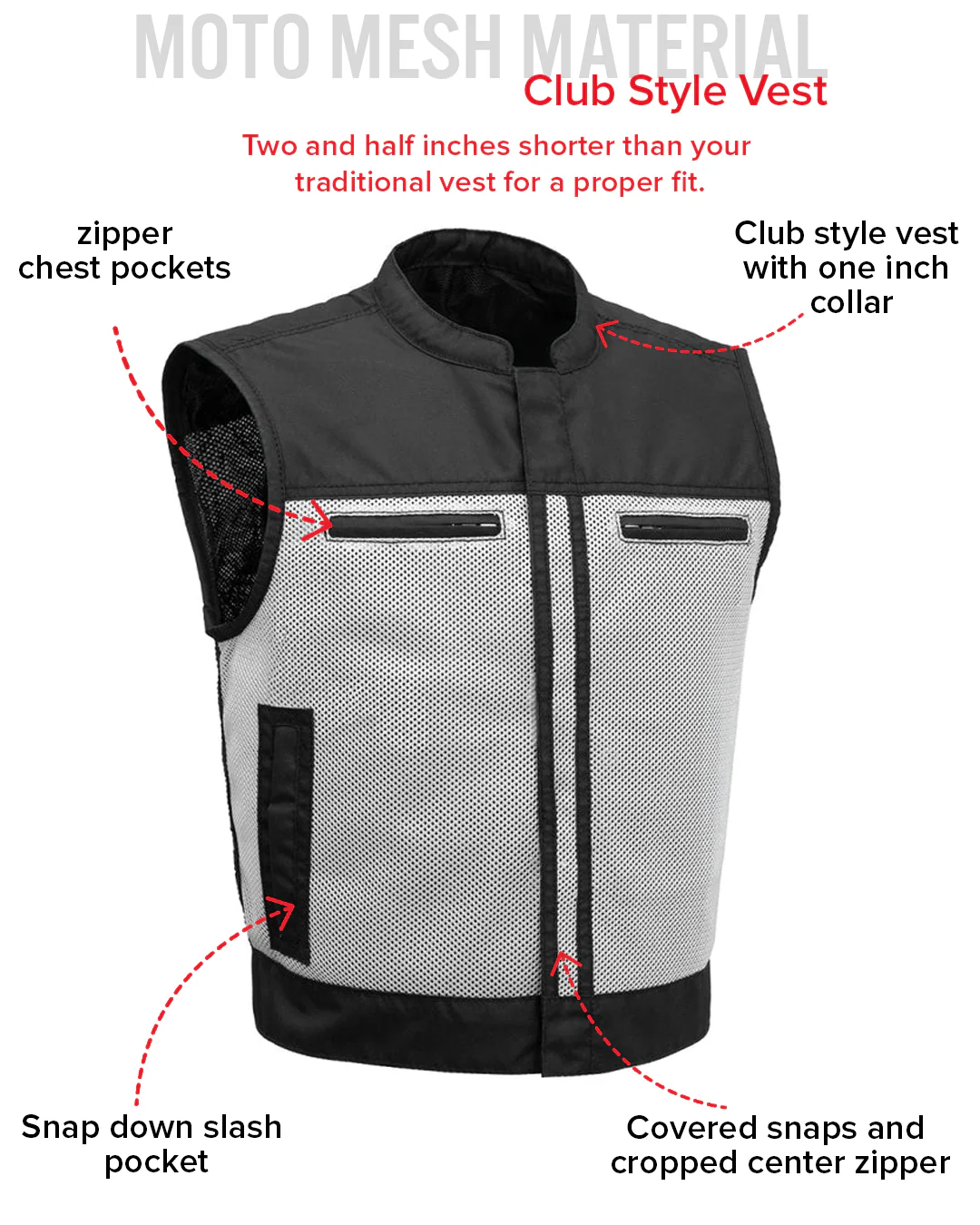 Lowrider Moto Mesh Men's Motorcycle Vest - Image 41