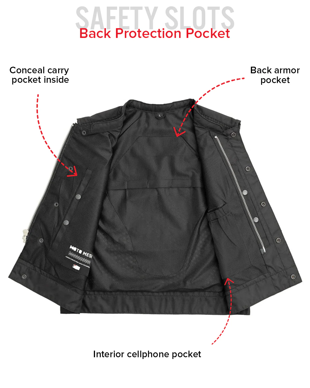 Lowrider Moto Mesh Men's Motorcycle Vest - Image 42