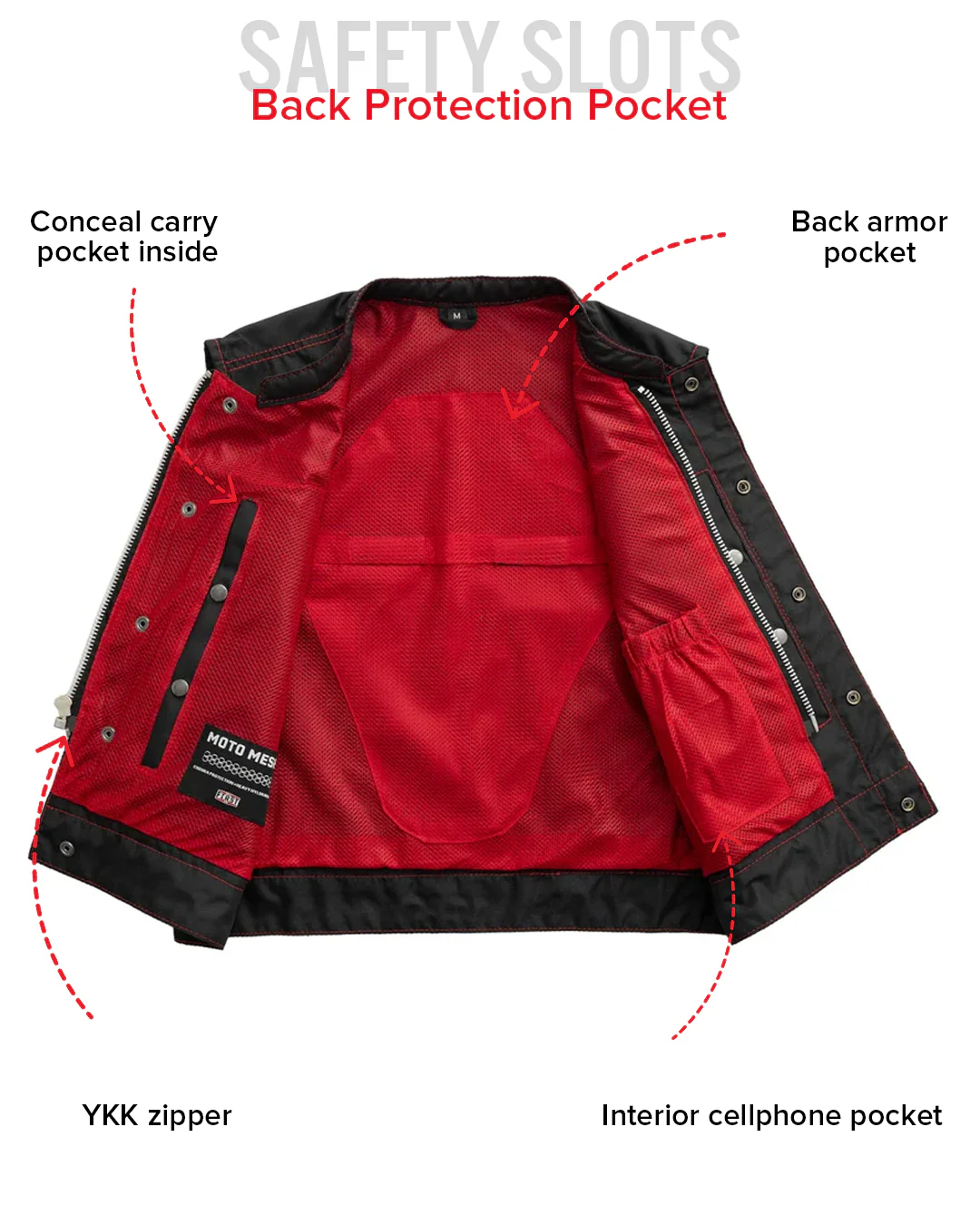 Lowrider Moto Mesh Men's Motorcycle Vest - Image 45