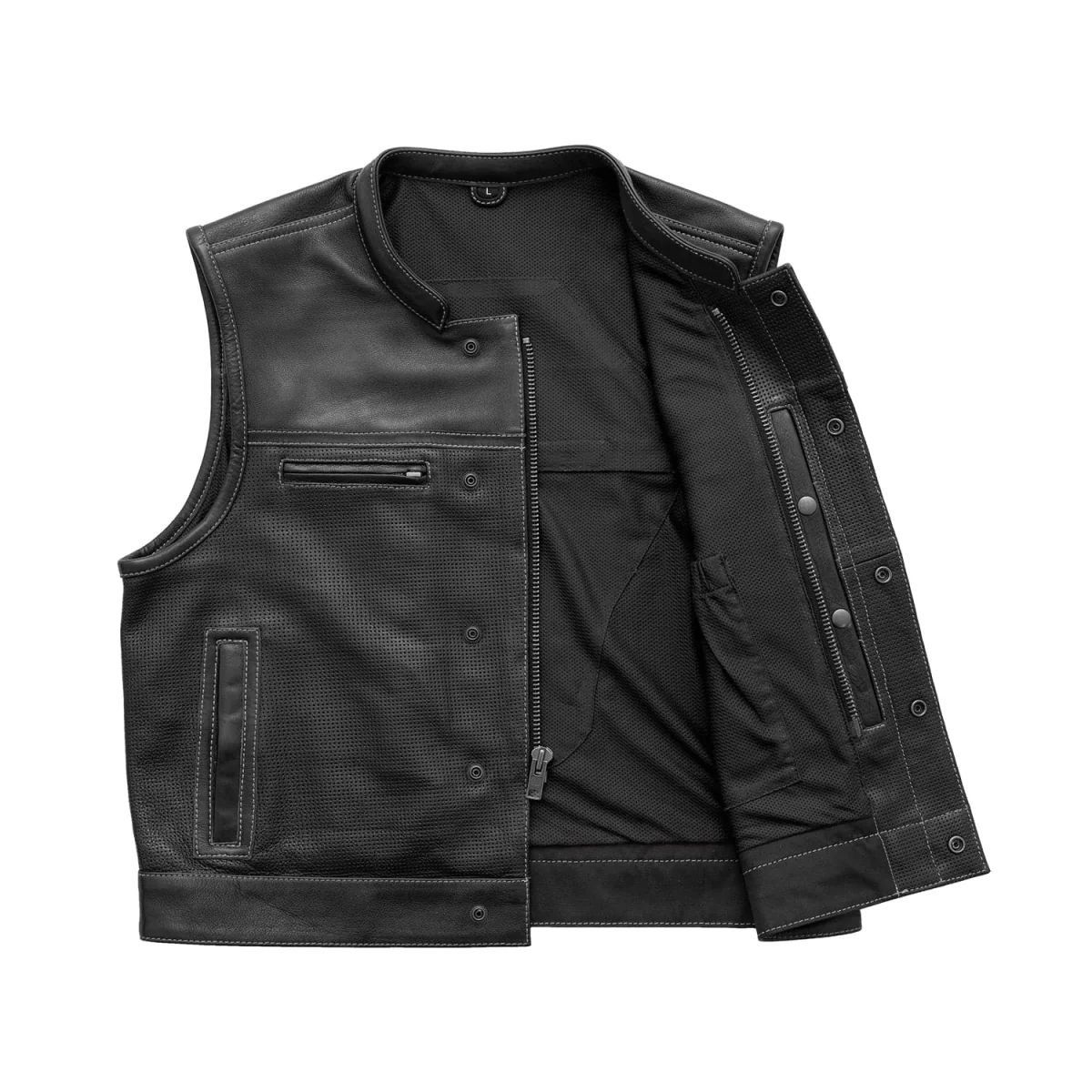 Lowrider Perforated Men's Leather Vest - Image 15