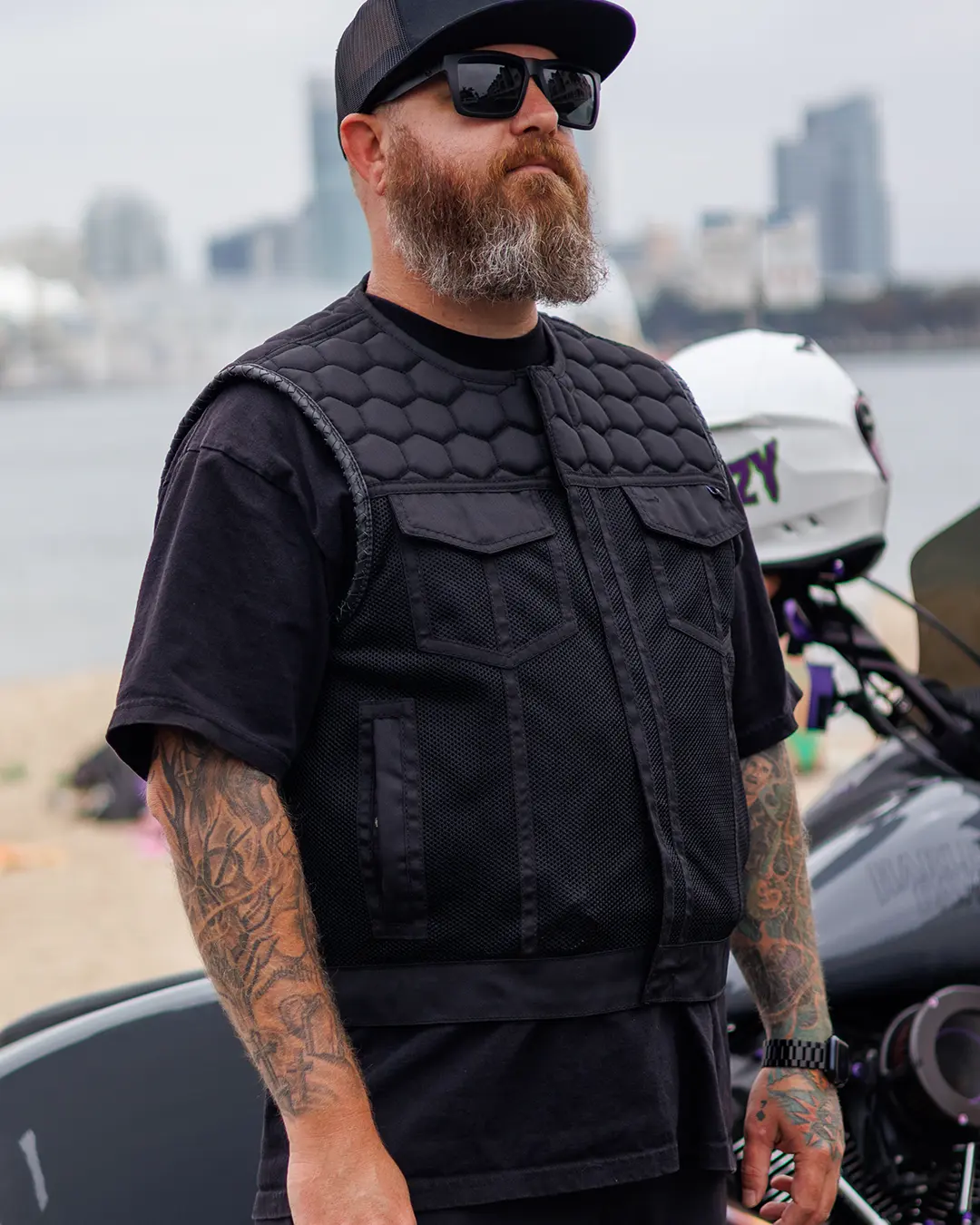 Lowside Hornet Moto Mesh Men's Club Style Vest - Image 22