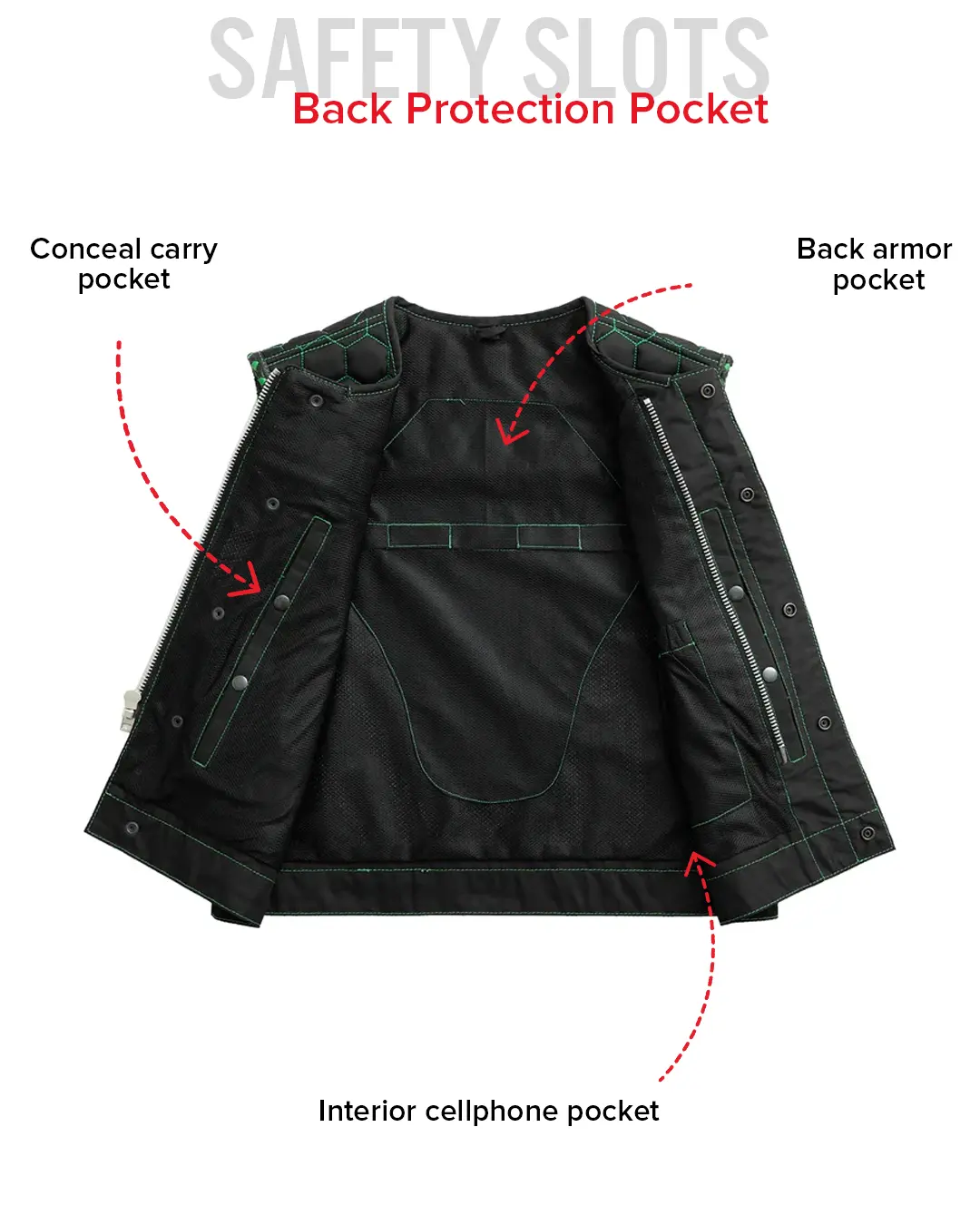 Lowside Hornet Moto Mesh Men's Club Style Vest - Image 31