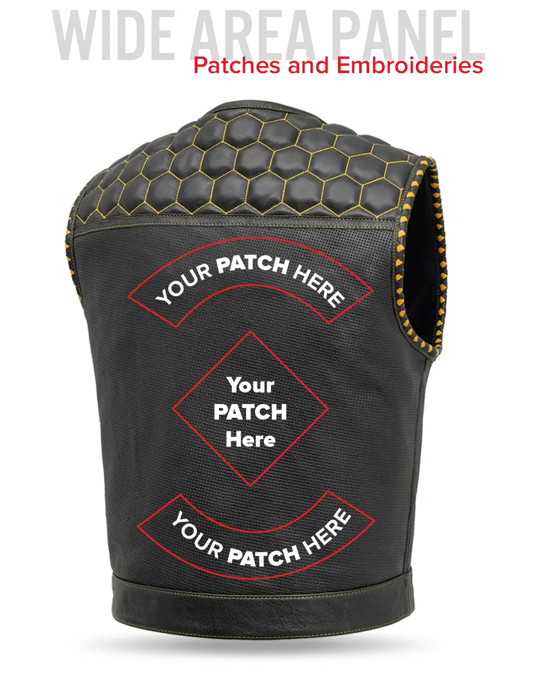 Lowside Hornet Perforated Men's Club Style Leather Vest - Image 7