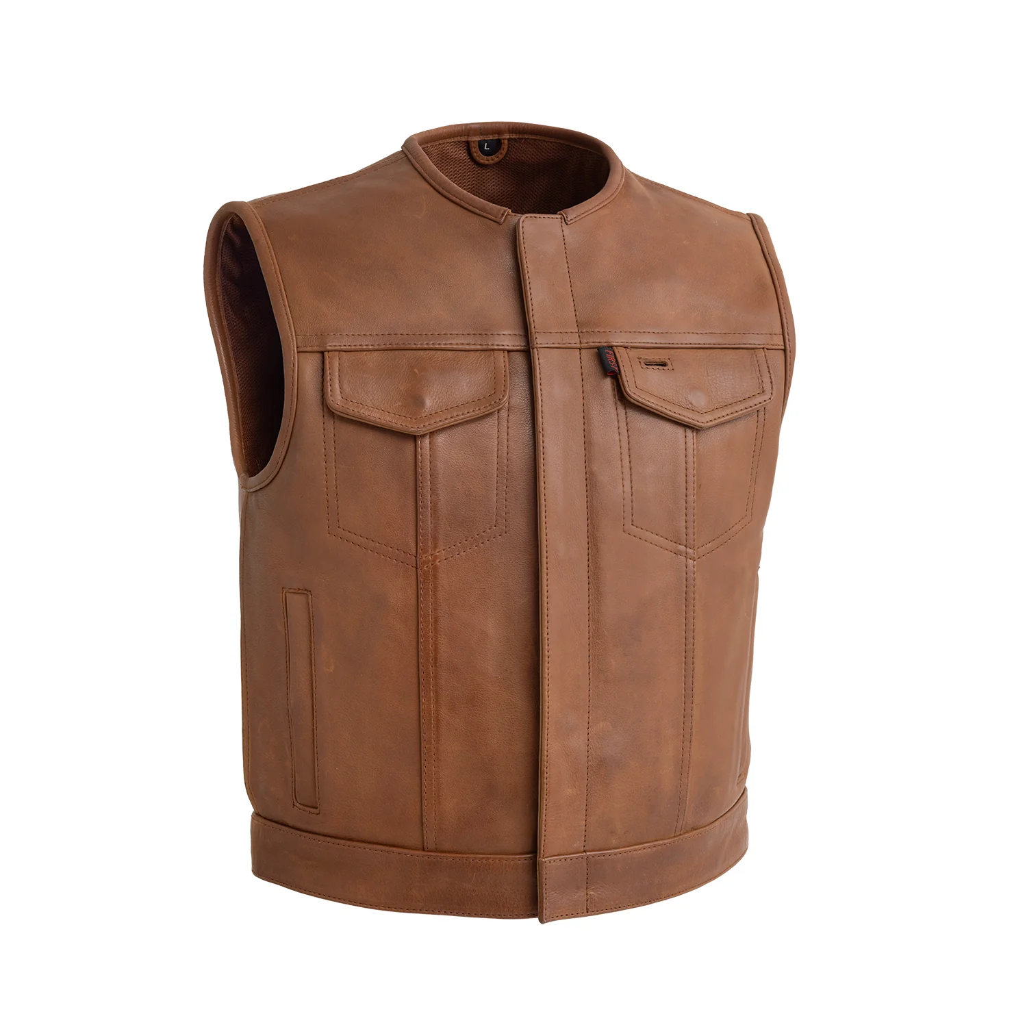 Lowside Men's Motorcycle Leather Vest - Image 12