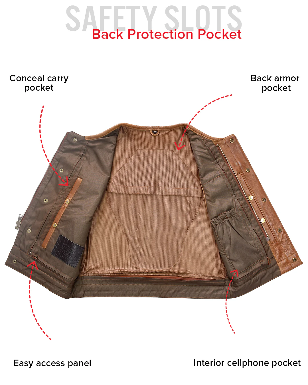 Lowside Men's Motorcycle Leather Vest - Image 15