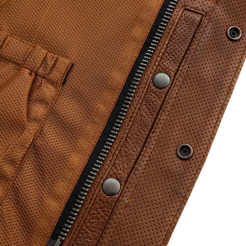 Lowside Men's Perforated Motorcycle Leather Vest - Image 22