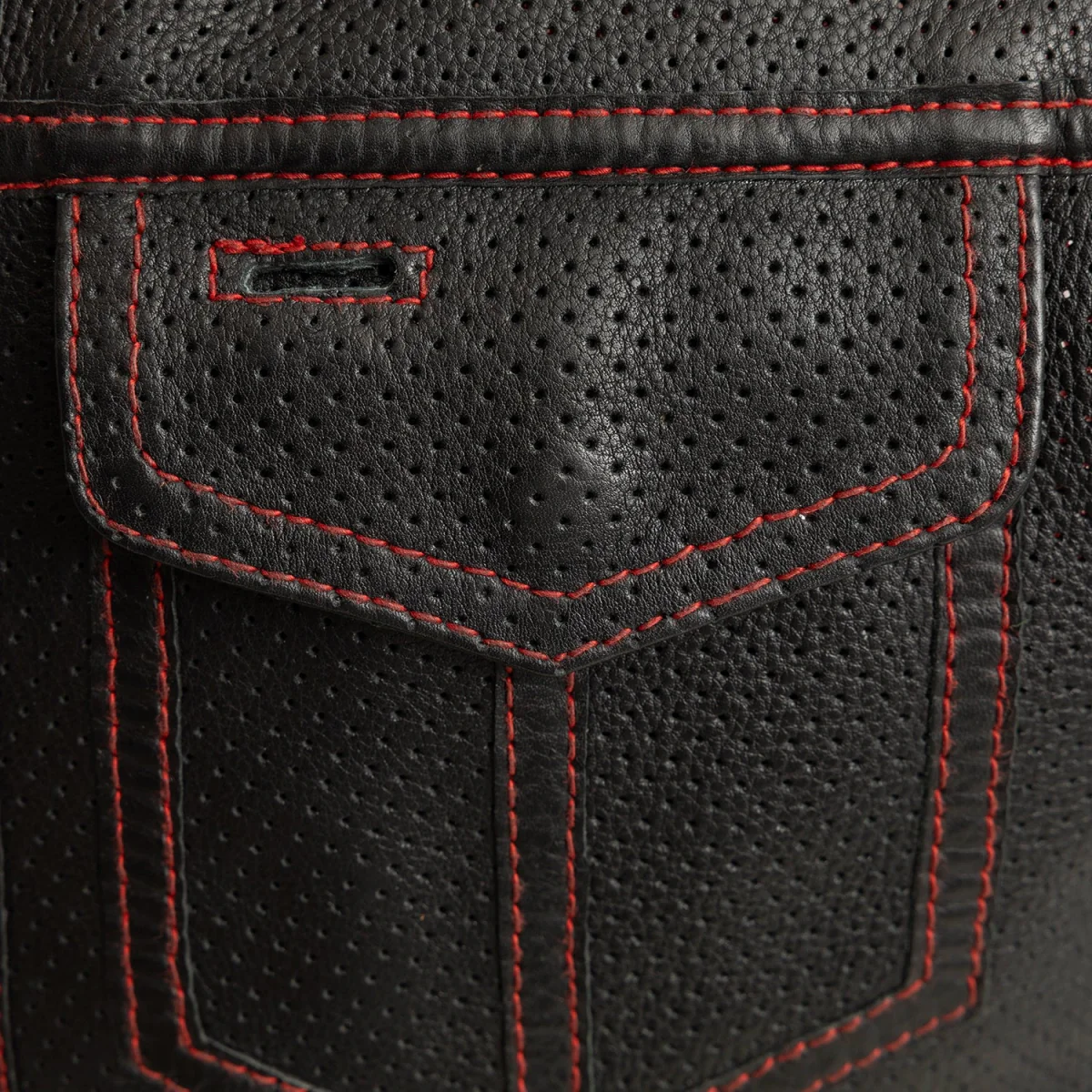 Lowside Men's Perforated Motorcycle Leather Vest - Image 3
