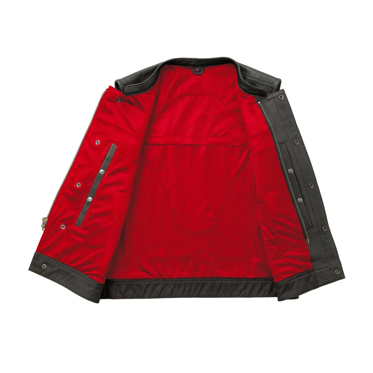 Lowside Men's Perforated Motorcycle Leather Vest - Image 4