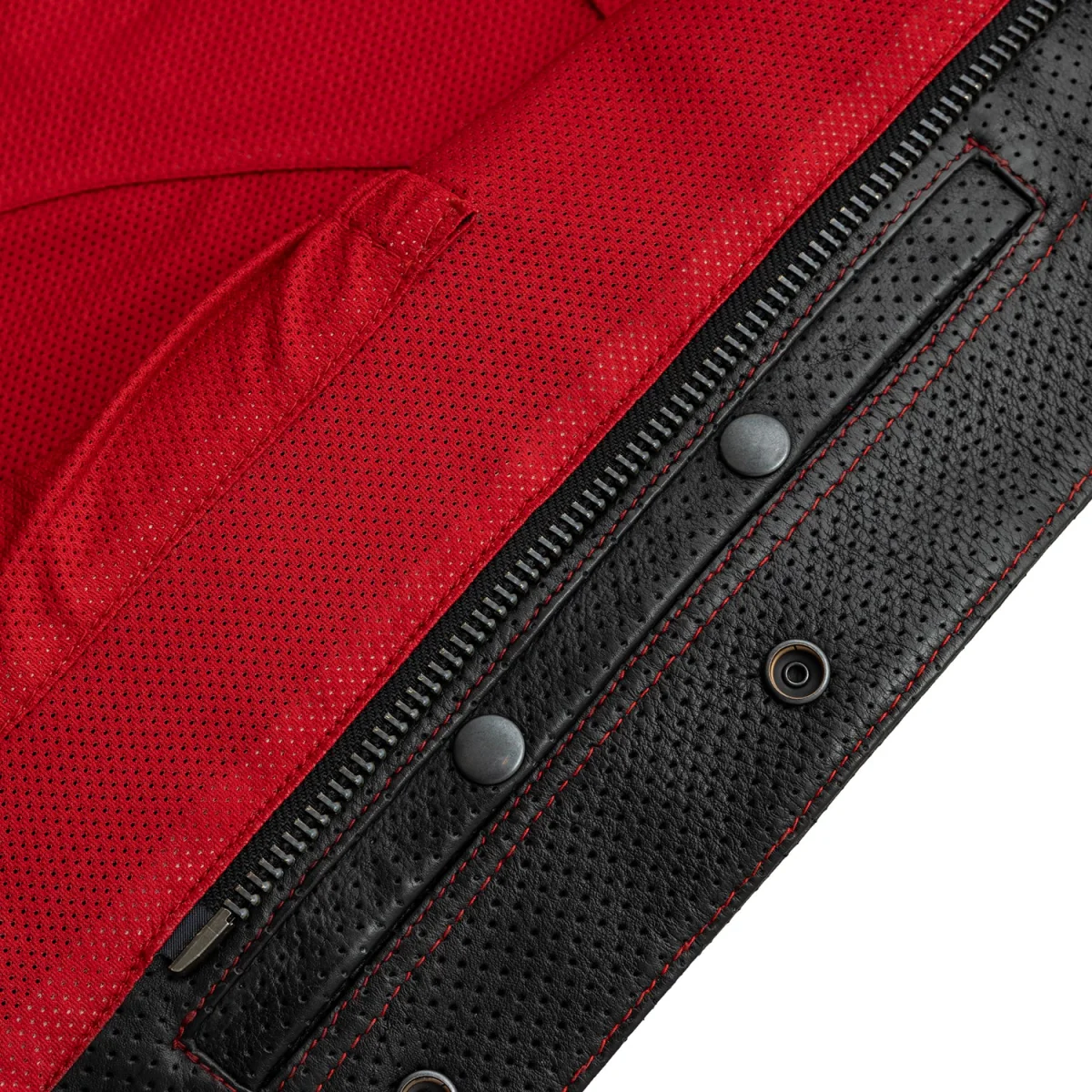 Lowside Men's Perforated Motorcycle Leather Vest - Image 5