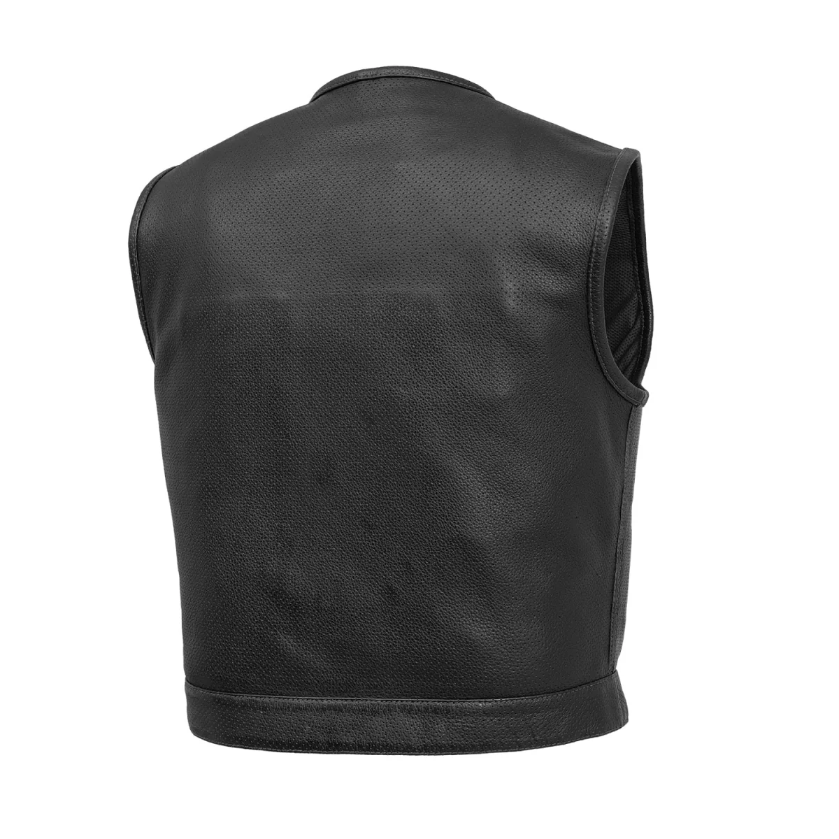 Lowside Men's Perforated Motorcycle Leather Vest - Image 7