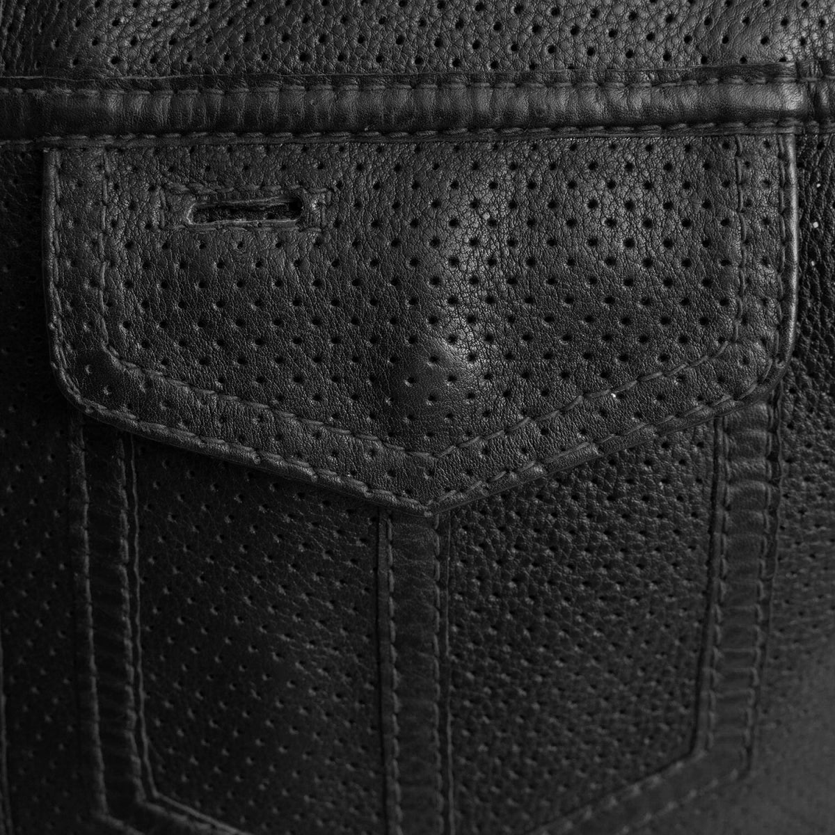 Lowside Men's Perforated Motorcycle Leather Vest - Image 8