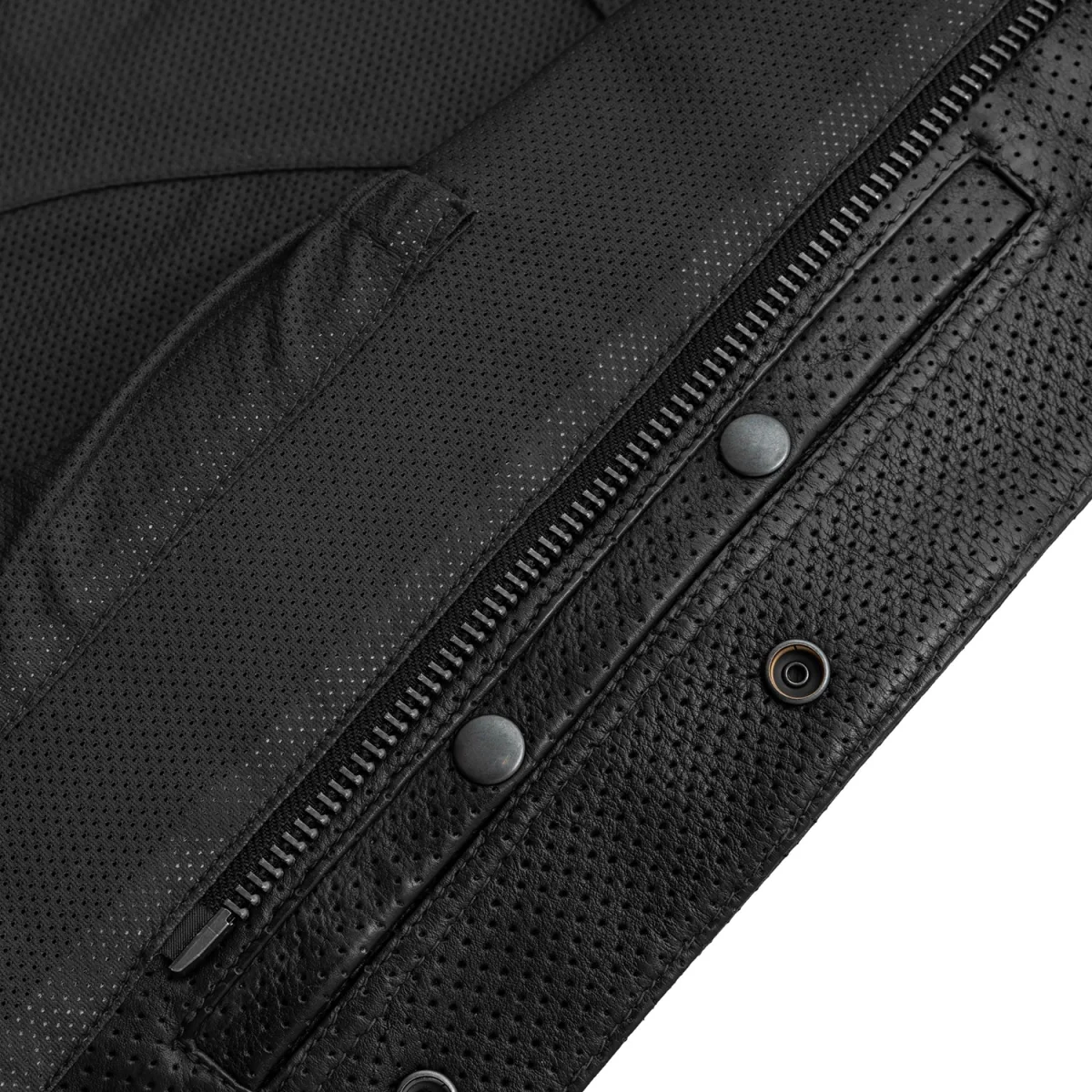 Lowside Men's Perforated Motorcycle Leather Vest - Image 9