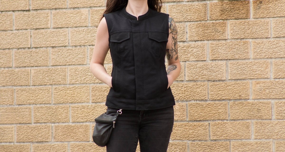 Ludlow Women's Motorcycle Canvas Vest - Image 6