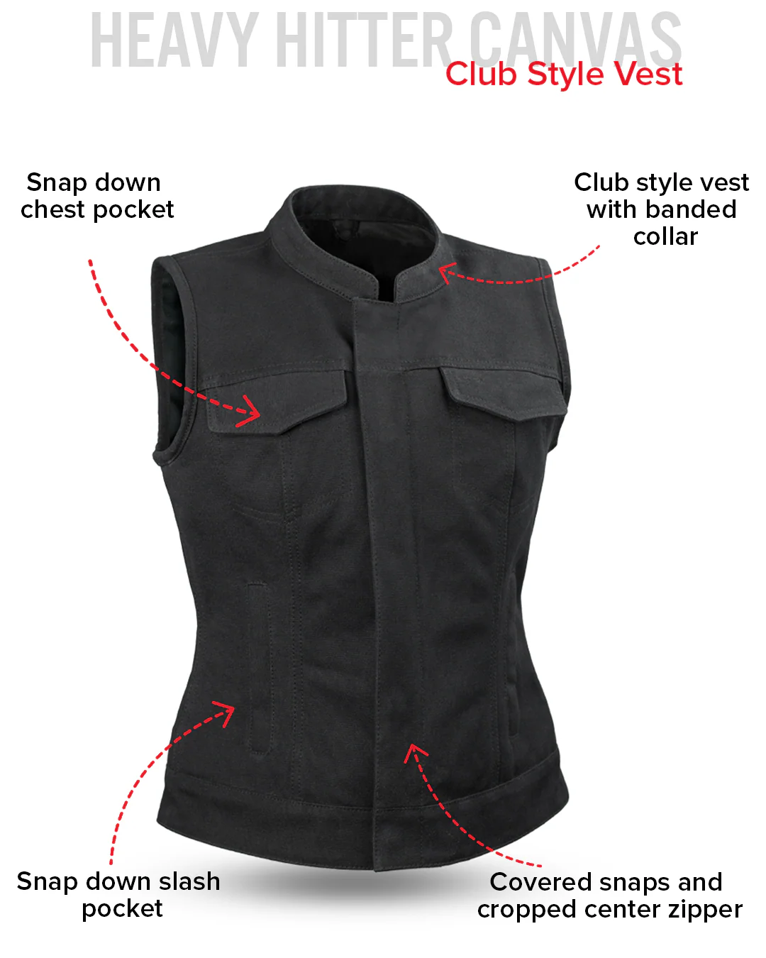 Ludlow Women's Motorcycle Denim Vest - Image 4