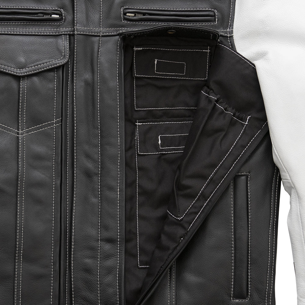 Vincent Men's Cafe Style Leather Jacket - Image 10