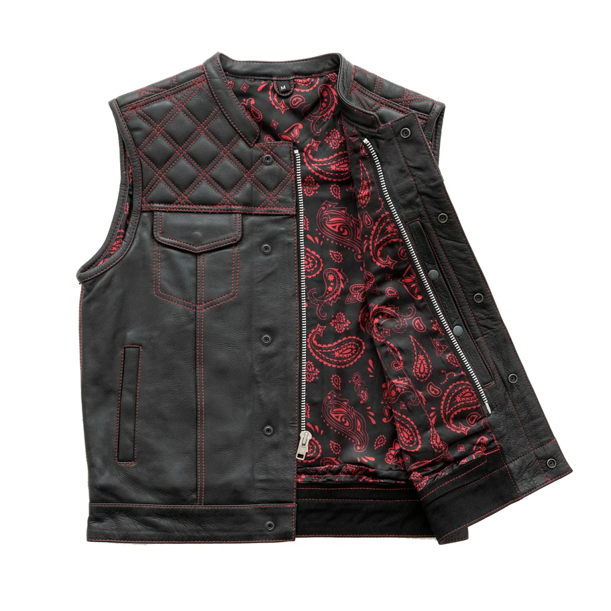 Downside Men's Motorcycle Leather Vest - Image 18
