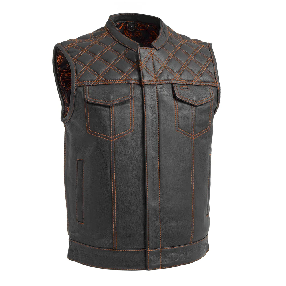 Downside Men's Motorcycle Leather Vest - Image 28