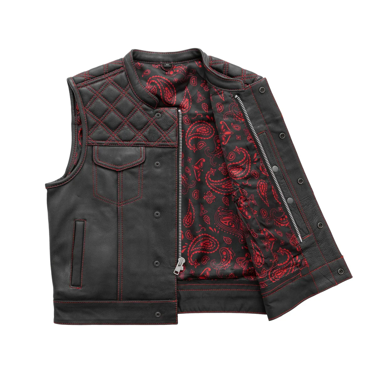 Upside Men's Club Style Leather Vest - Image 11