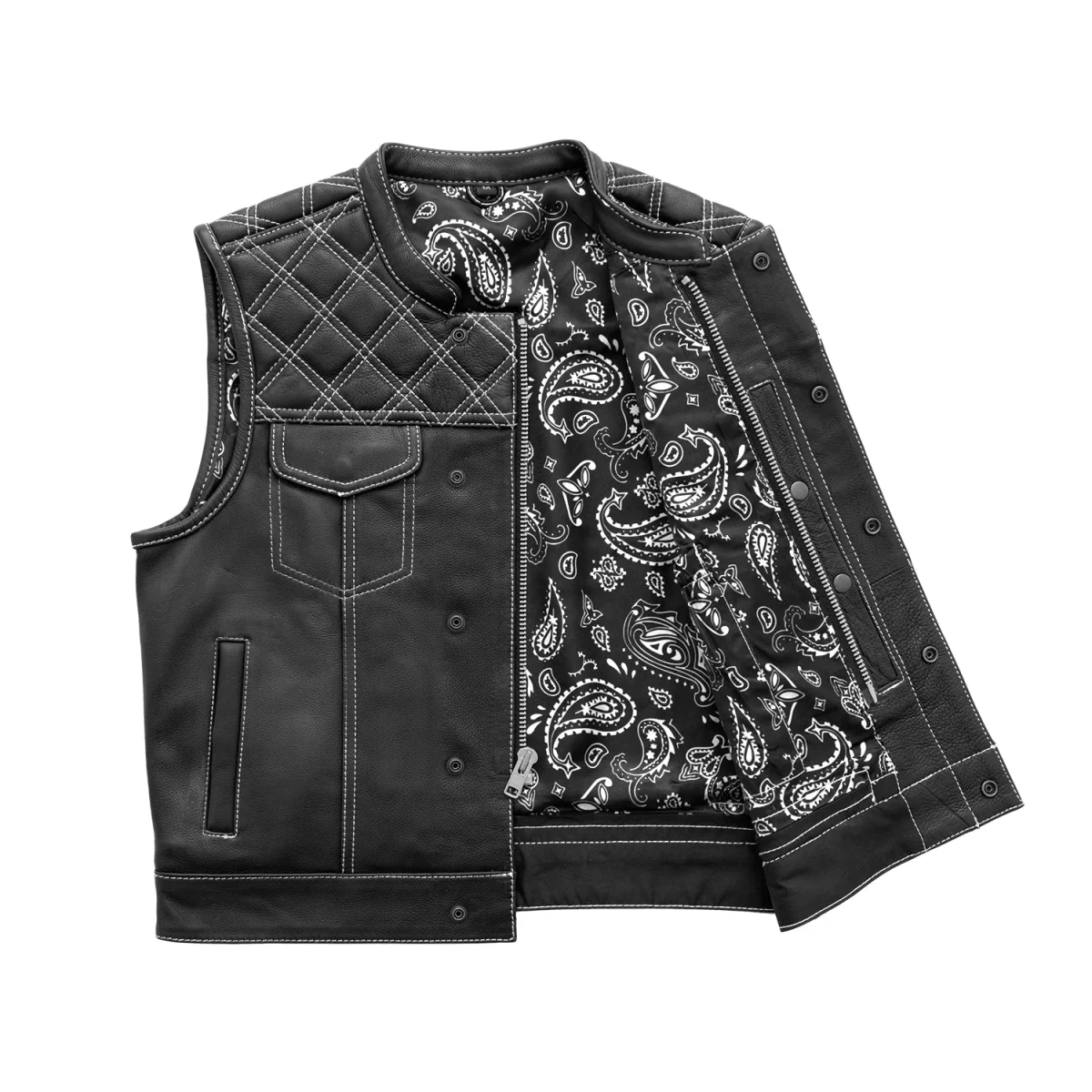 Upside Men's Club Style Leather Vest - Image 15