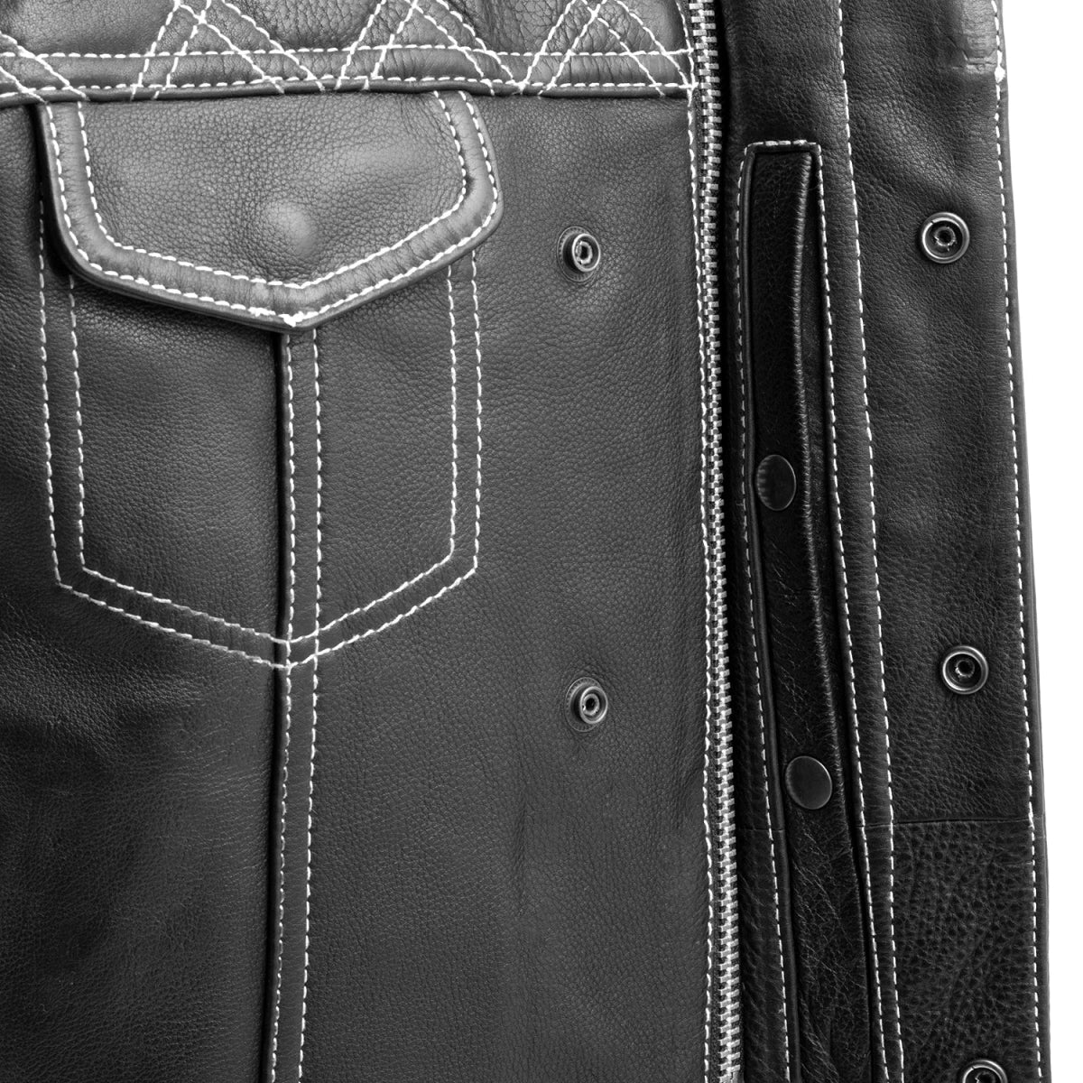Upside Men's Club Style Leather Vest - Image 17