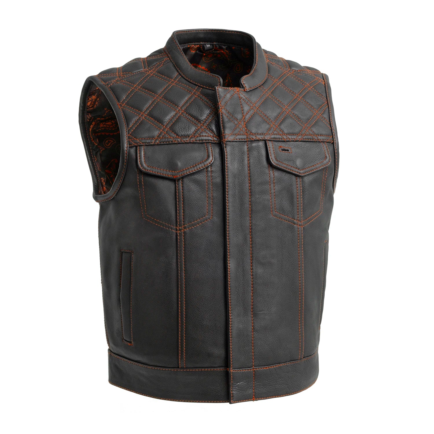 Upside Men's Club Style Leather Vest - Image 25