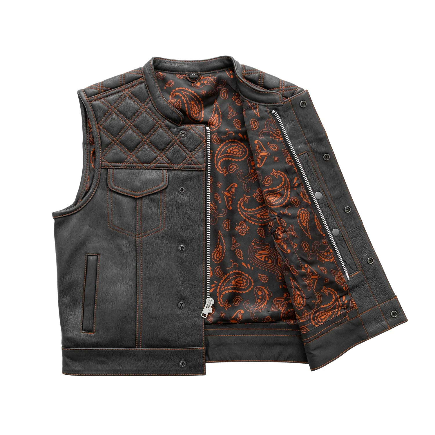 Upside Men's Club Style Leather Vest - Image 29
