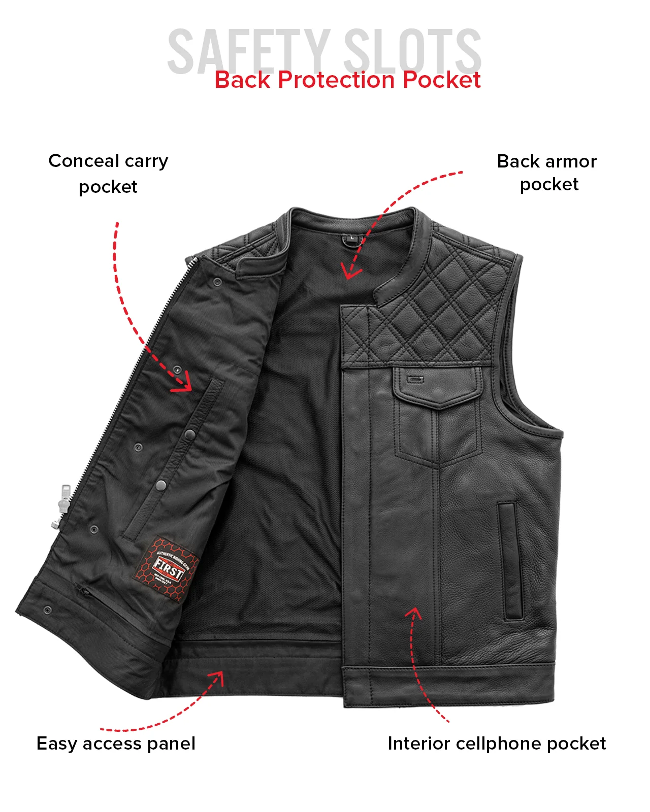 Upside Men's Club Style Leather Vest - Image 37