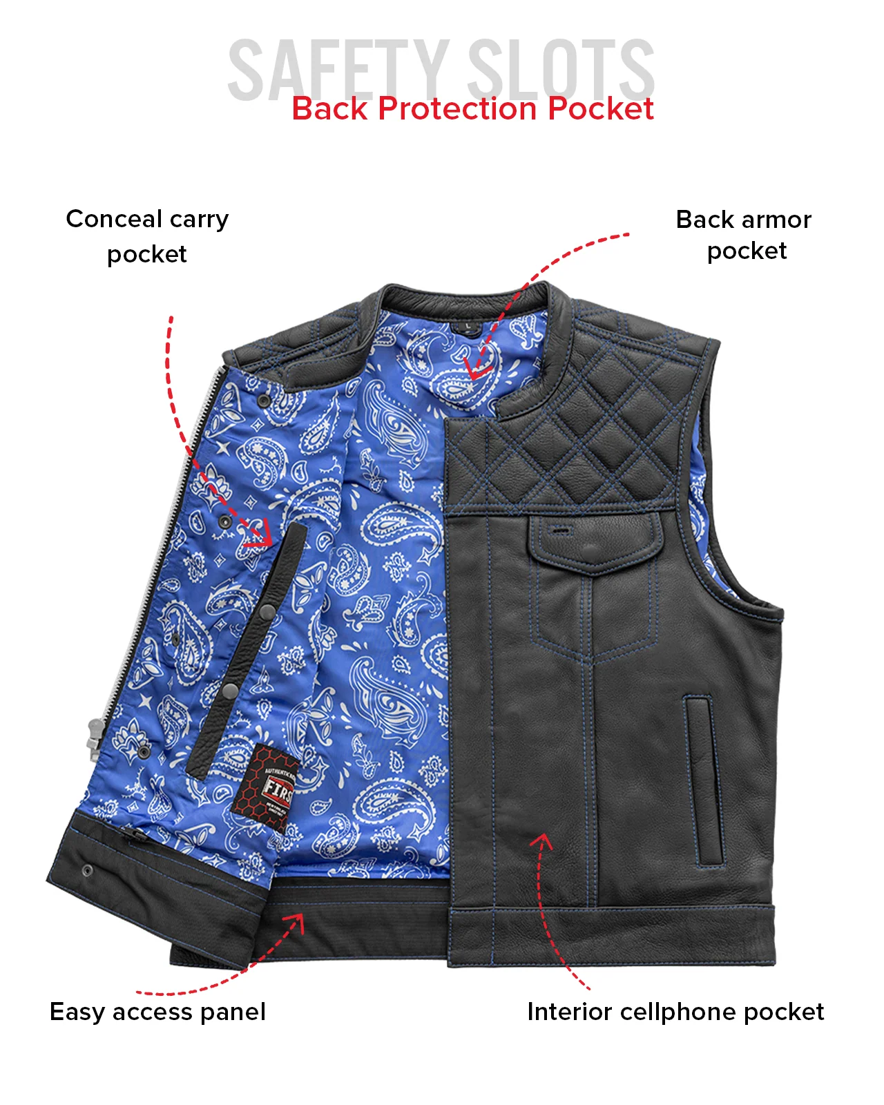 Upside Men's Club Style Leather Vest - Image 41