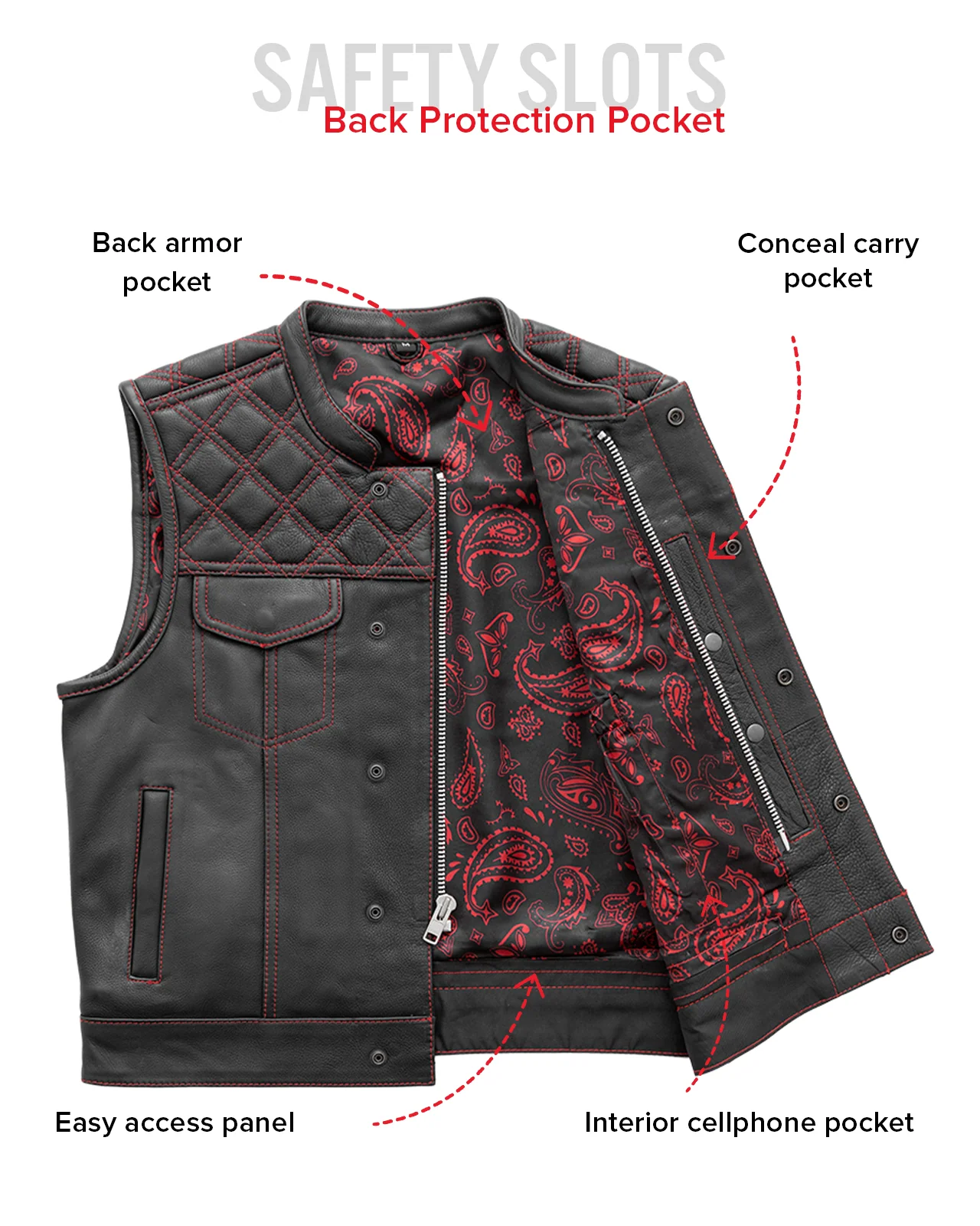 Upside Men's Club Style Leather Vest - Image 45