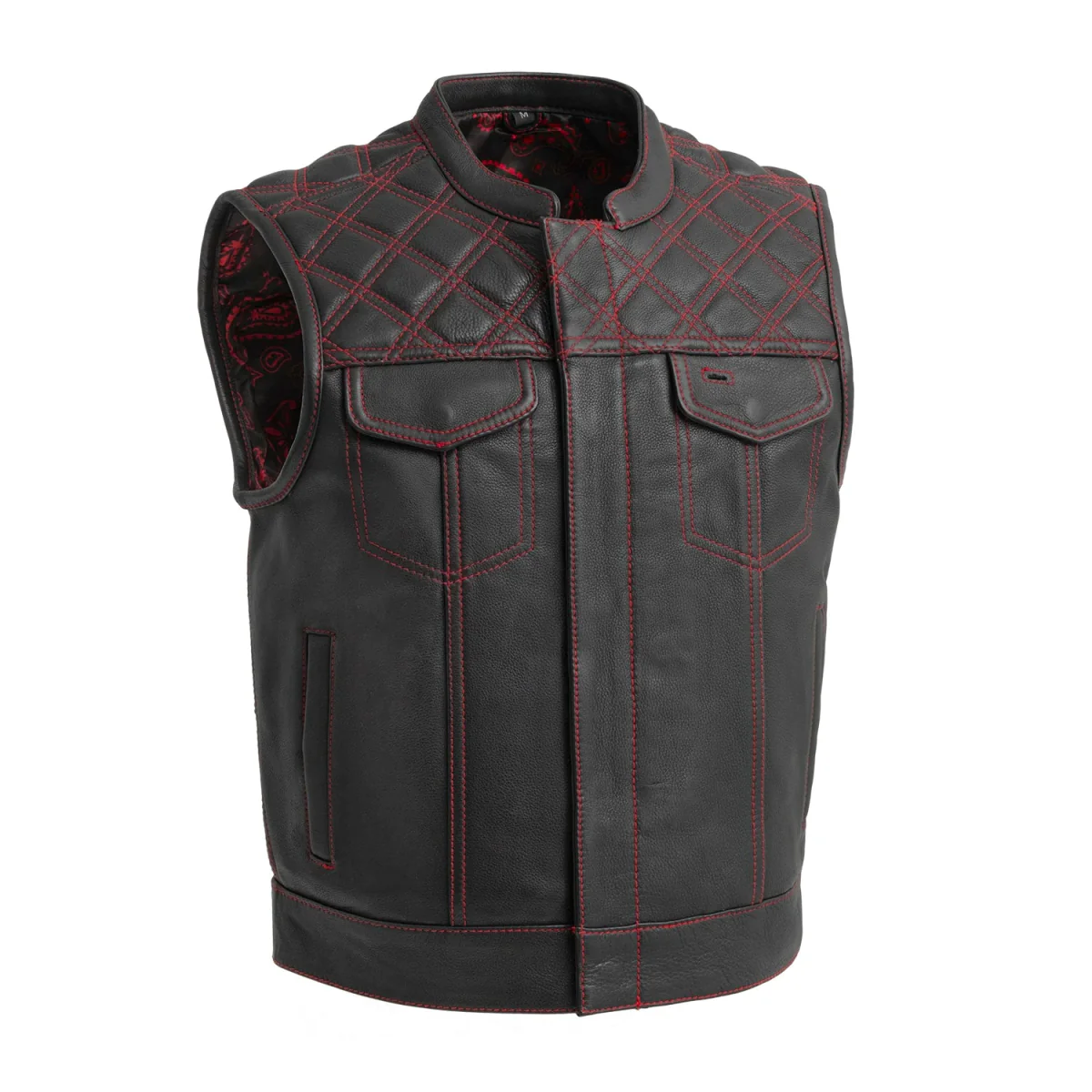Upside Men's Club Style Leather Vest - Image 9