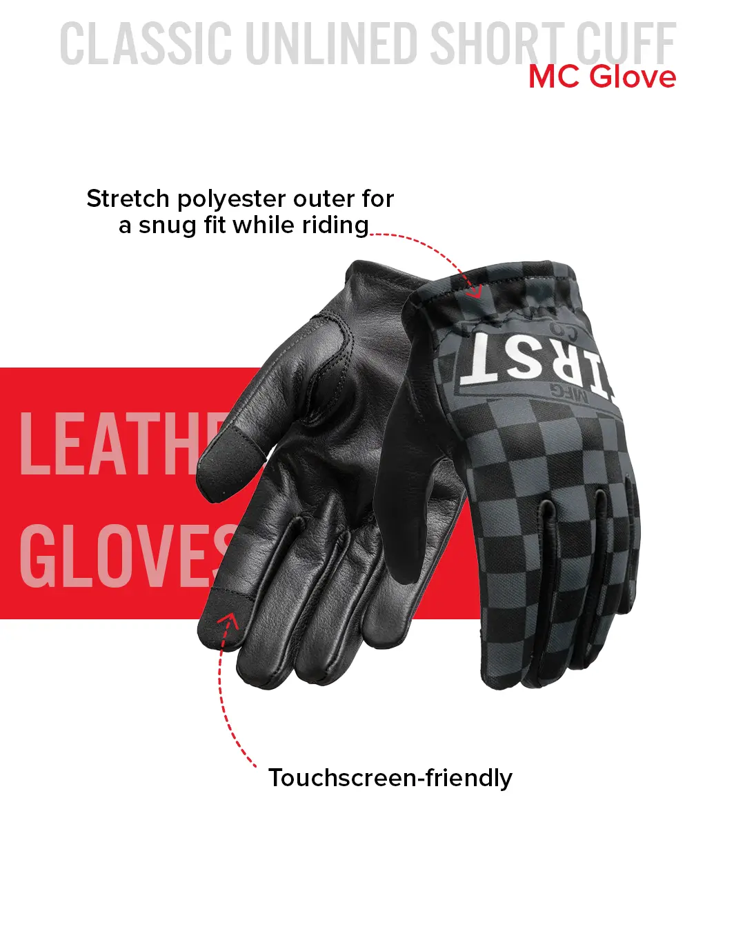 Clutch Men's Motorcycle Leather Gloves - Image 11