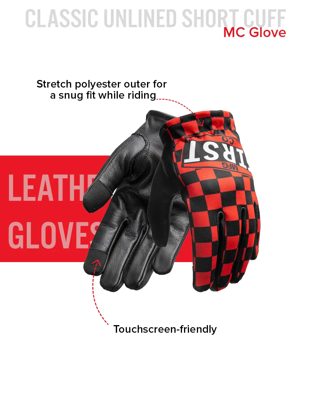 Clutch Men's Motorcycle Leather Gloves - Image 12