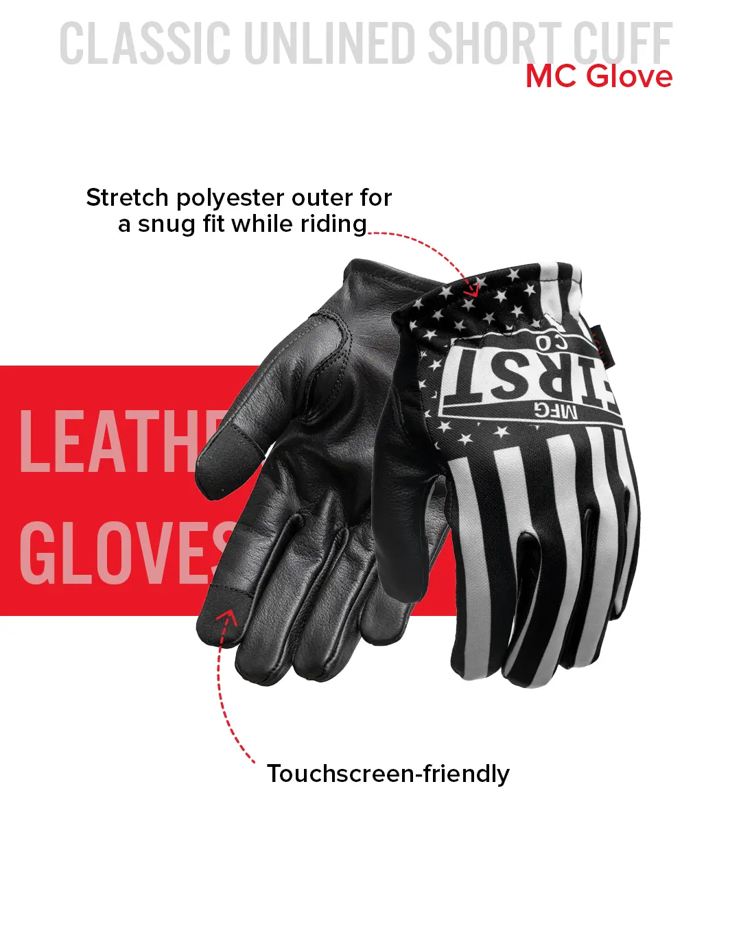 Clutch Men's Motorcycle Leather Gloves - Image 13