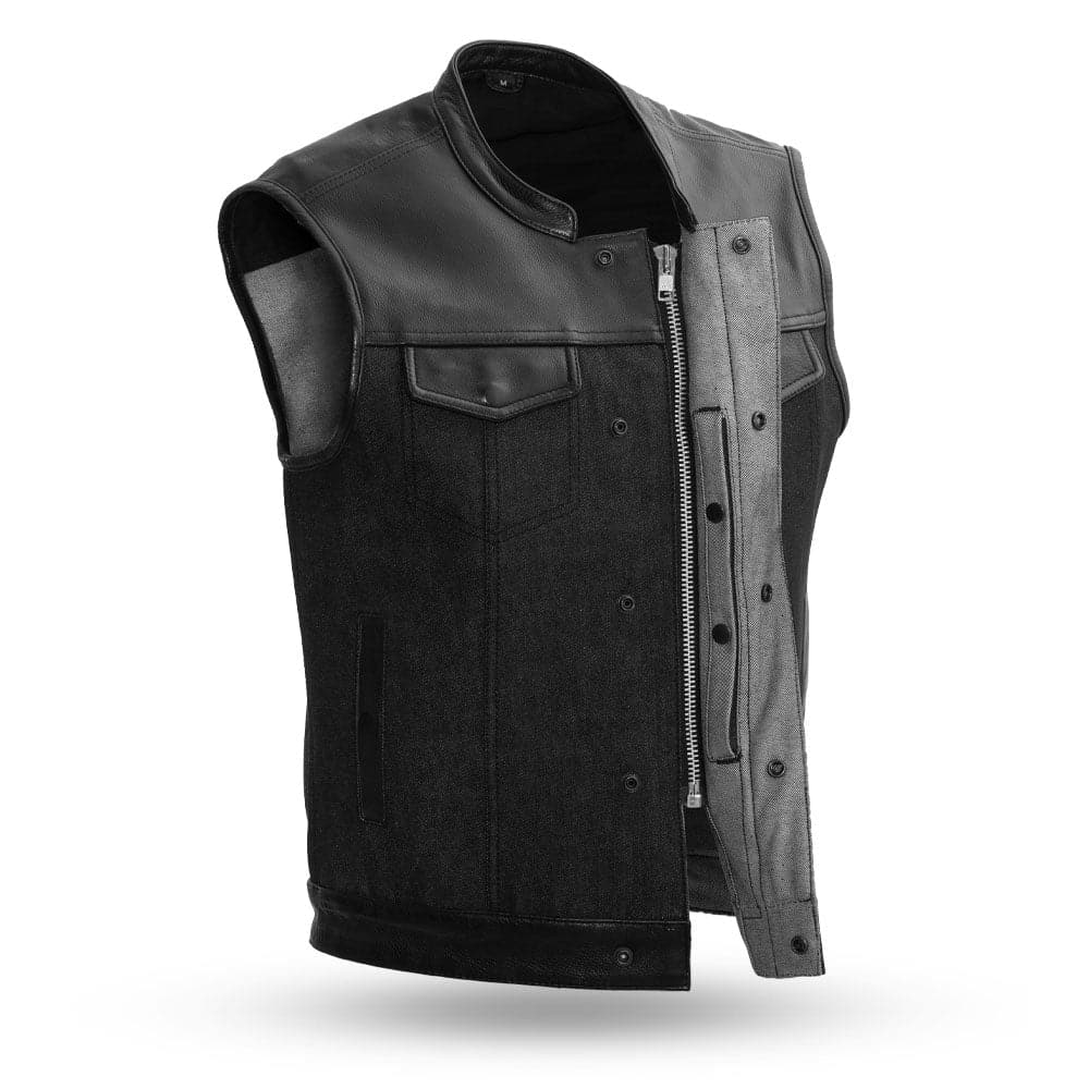 49/51 Men's Denim Motorcycle Vest - Image 3