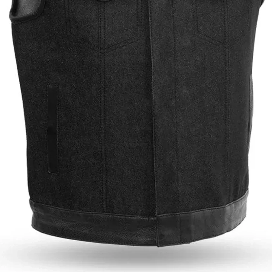 49/51 Men's Denim Motorcycle Vest - Image 5