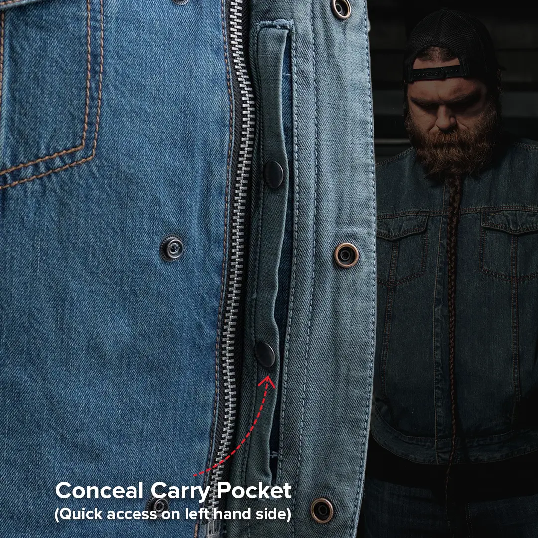 No Limit - Men's Motorcycle Denim Vest - Image 6