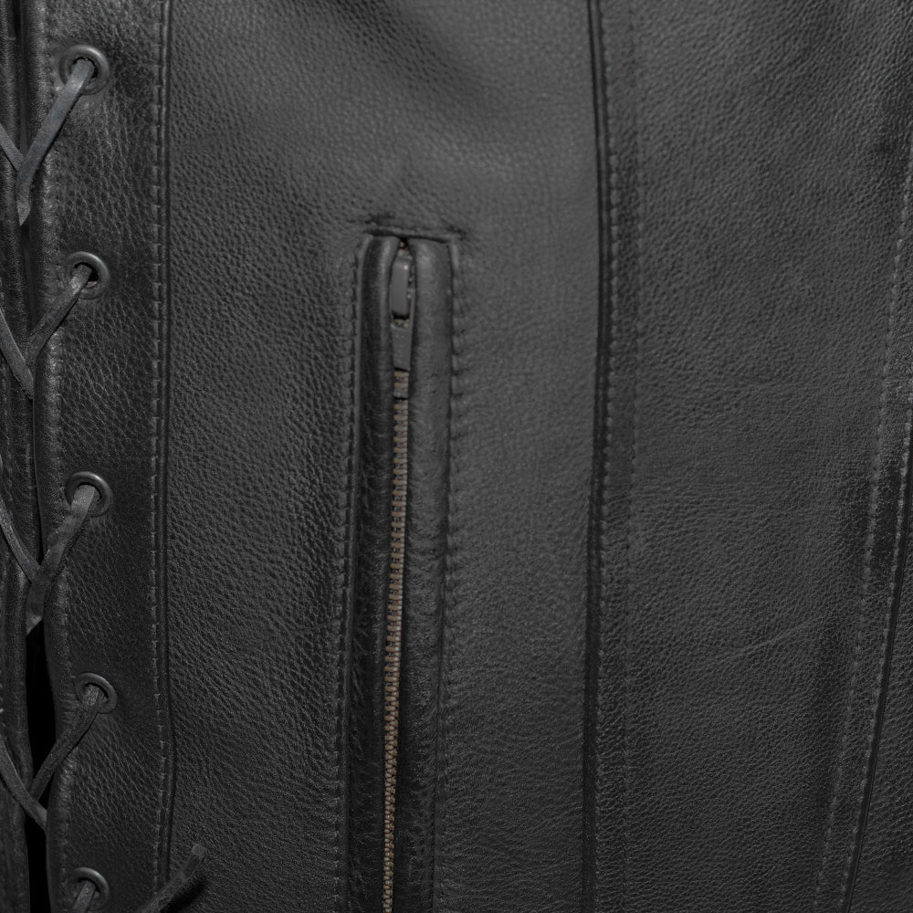 Gambler Men's Motorcycle Leather Vest - Image 3