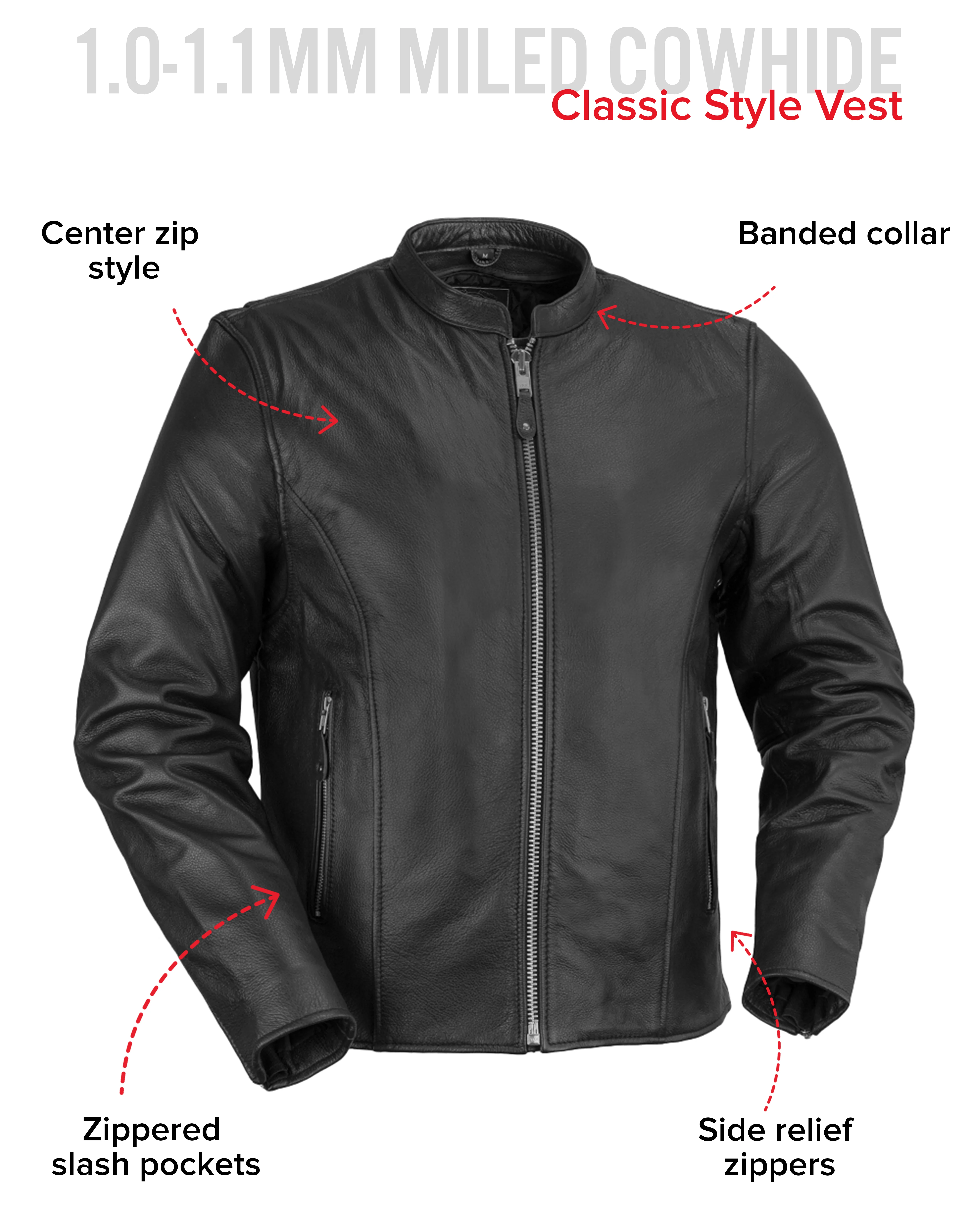 Ace Men's Leather Motorcycle Jacket - Image 7