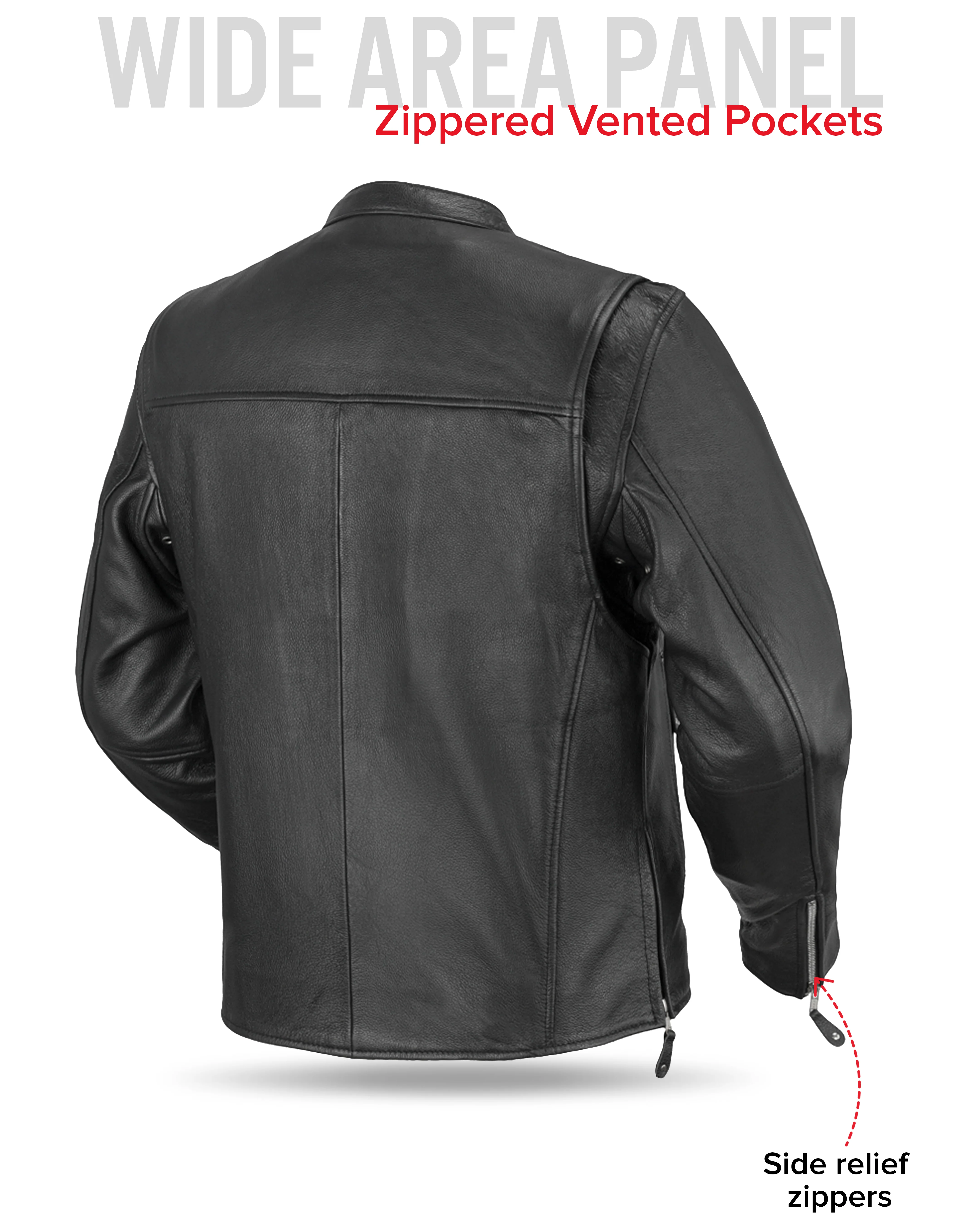 Ace Men's Leather Motorcycle Jacket - Image 8