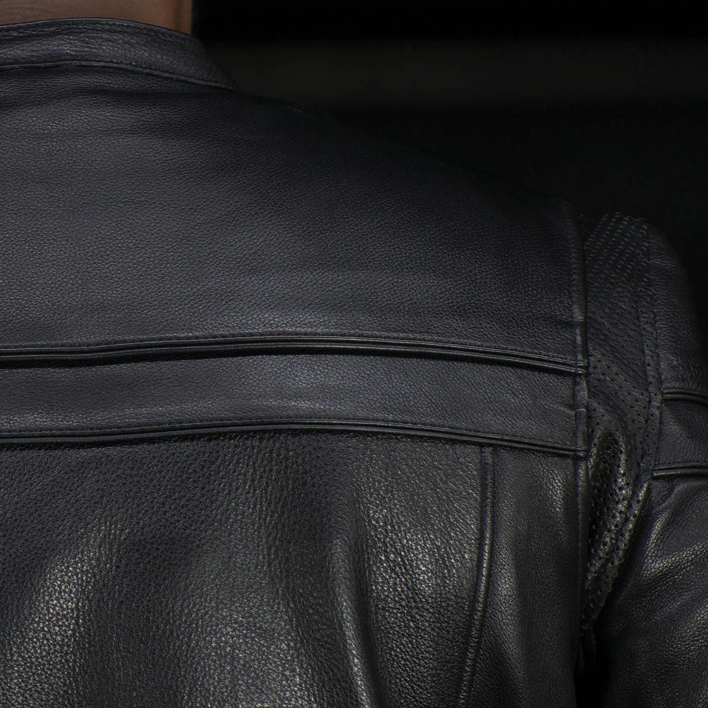 Maverick Men's Motorcycle Leather Jacket - Image 4