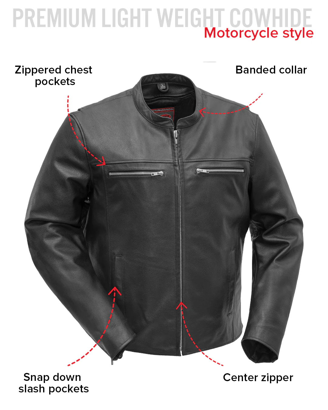 Rocky Men's Motorcycle Leather Jacket - Image 11