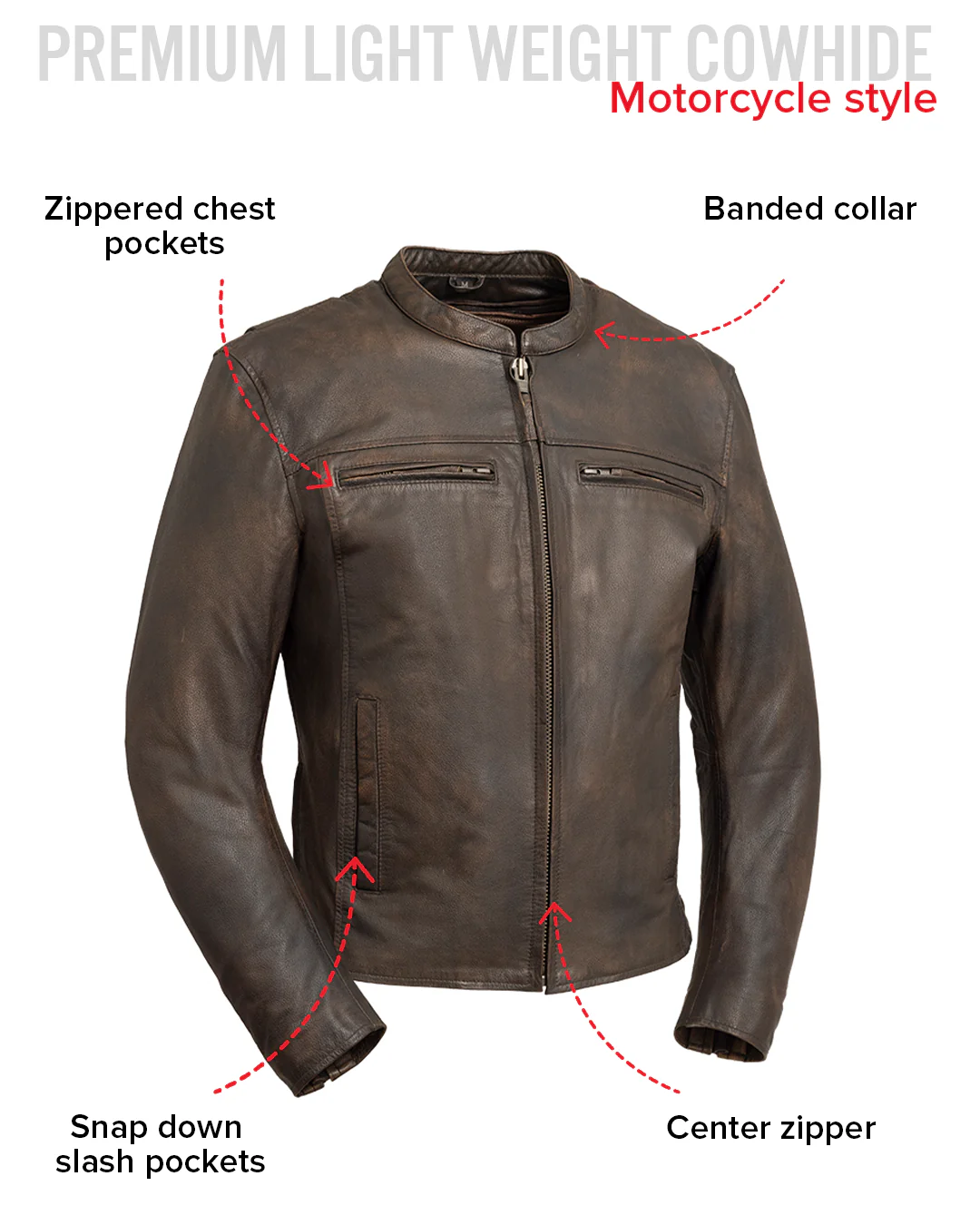 Rocky Men's Motorcycle Leather Jacket - Image 12