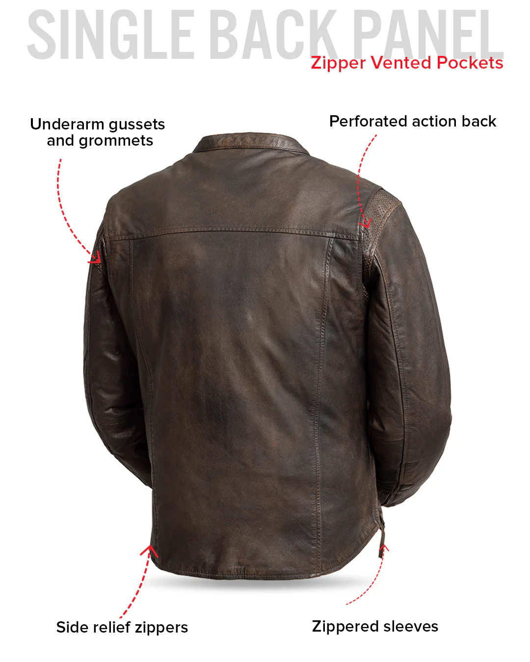 Rocky Men's Motorcycle Leather Jacket - Image 13