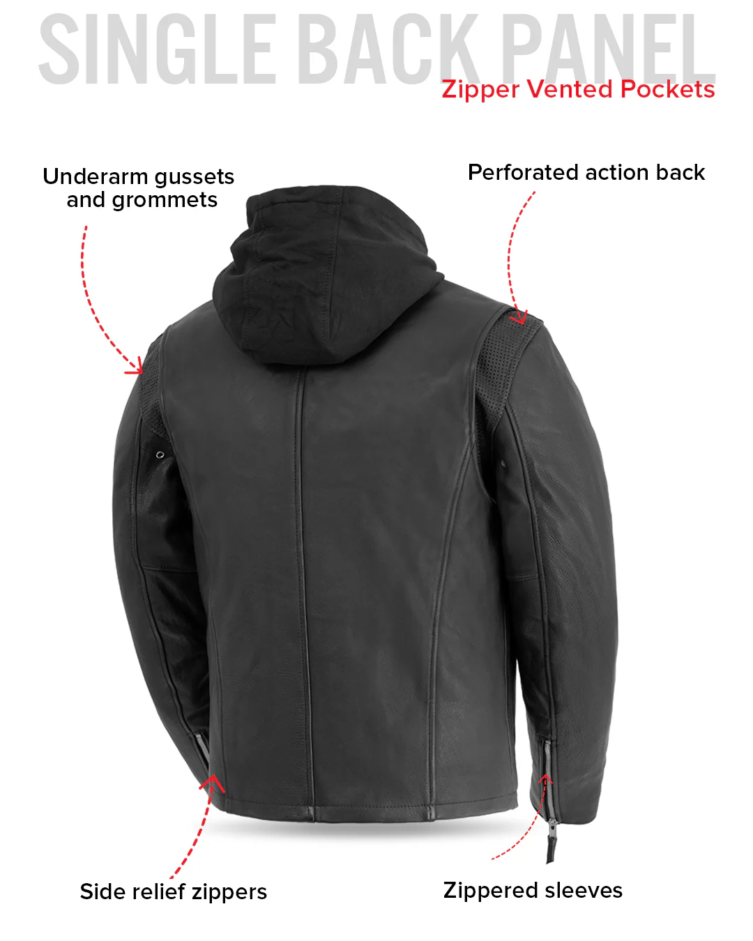 Street Cruiser Men's Motorcycle Leather Jacket - Image 9