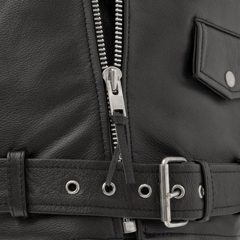 Superstar Men's Motorcycle Leather Jacket - Image 4