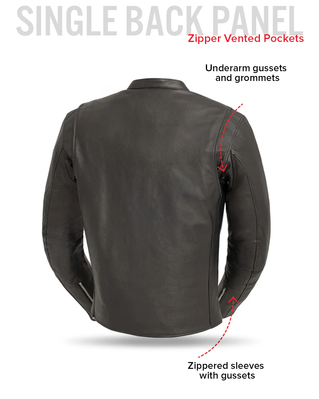 Titan Men's Motorcycle Leather Jacket - Image 6