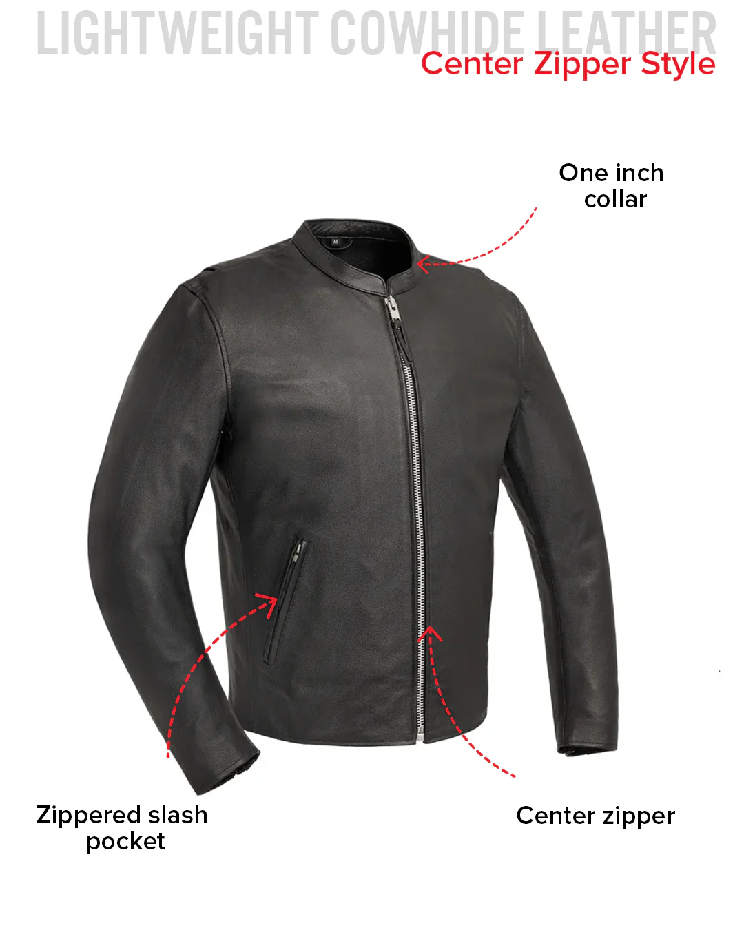 Titan Men's Motorcycle Leather Jacket - Image 7