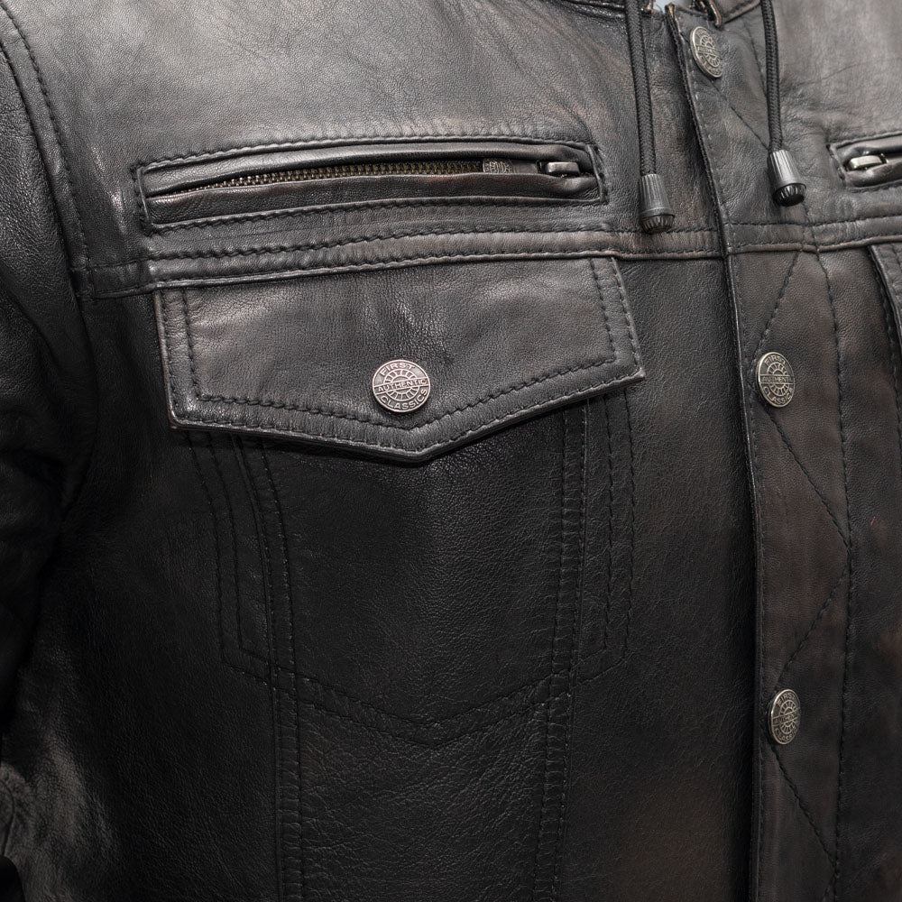 Vendetta Men's Motorcycle Leather Jacket - Image 4